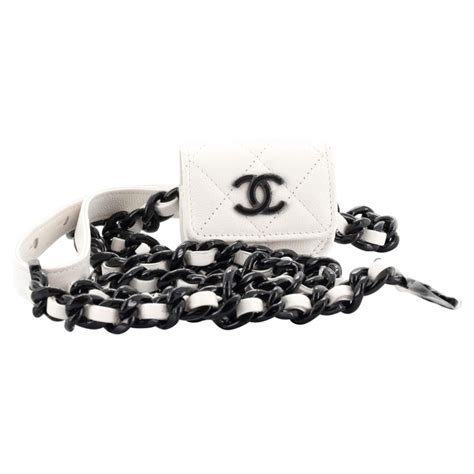 chanel airpods holder|CHANEL Caviar Quilted Airpods Pro Holder Belt White.